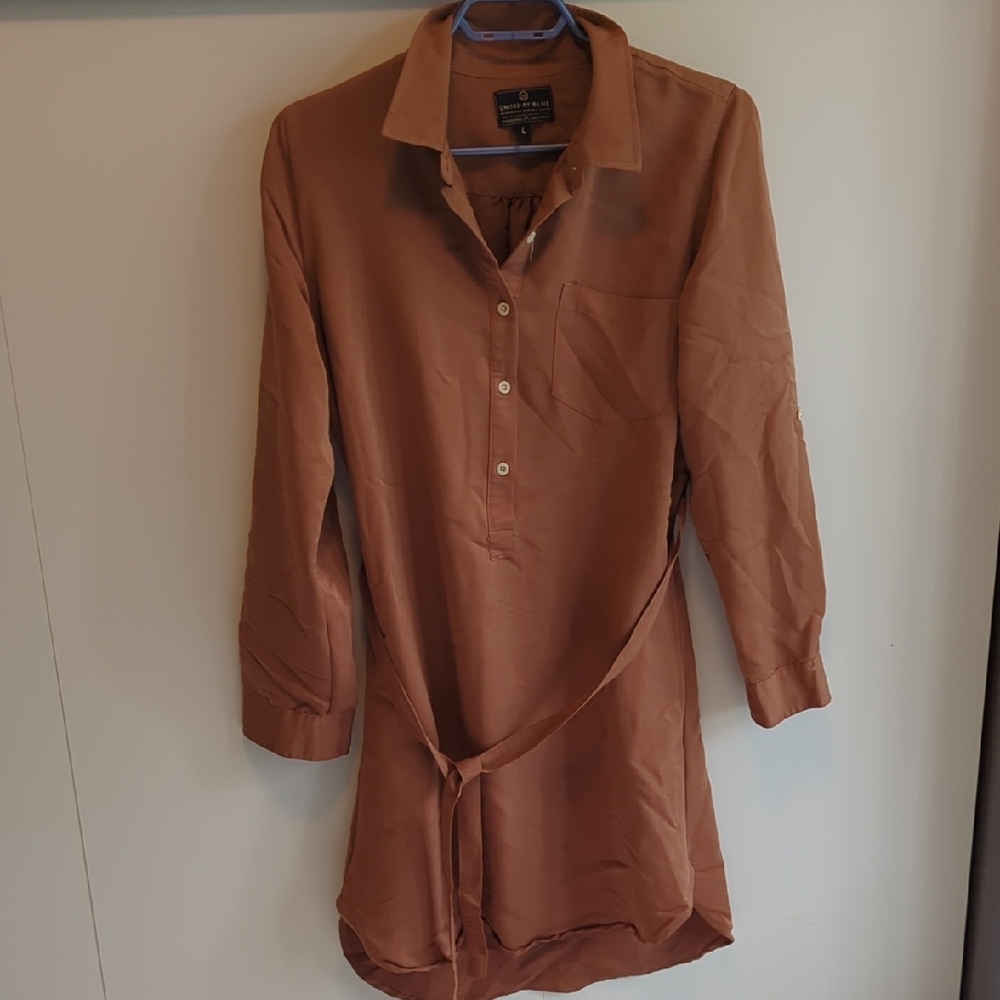 United By Blue Tan Shirt Dress